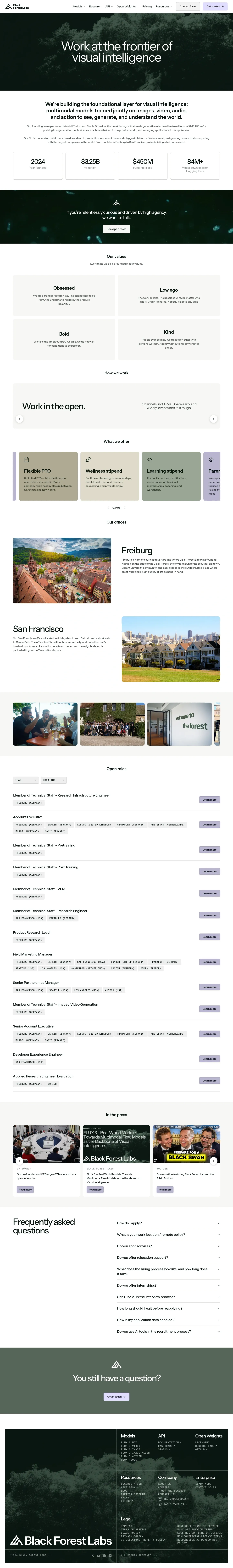 Screenshot of Black Forest Labs at desktop width