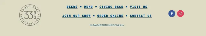 Footer on Heritage Pizza & Taproom