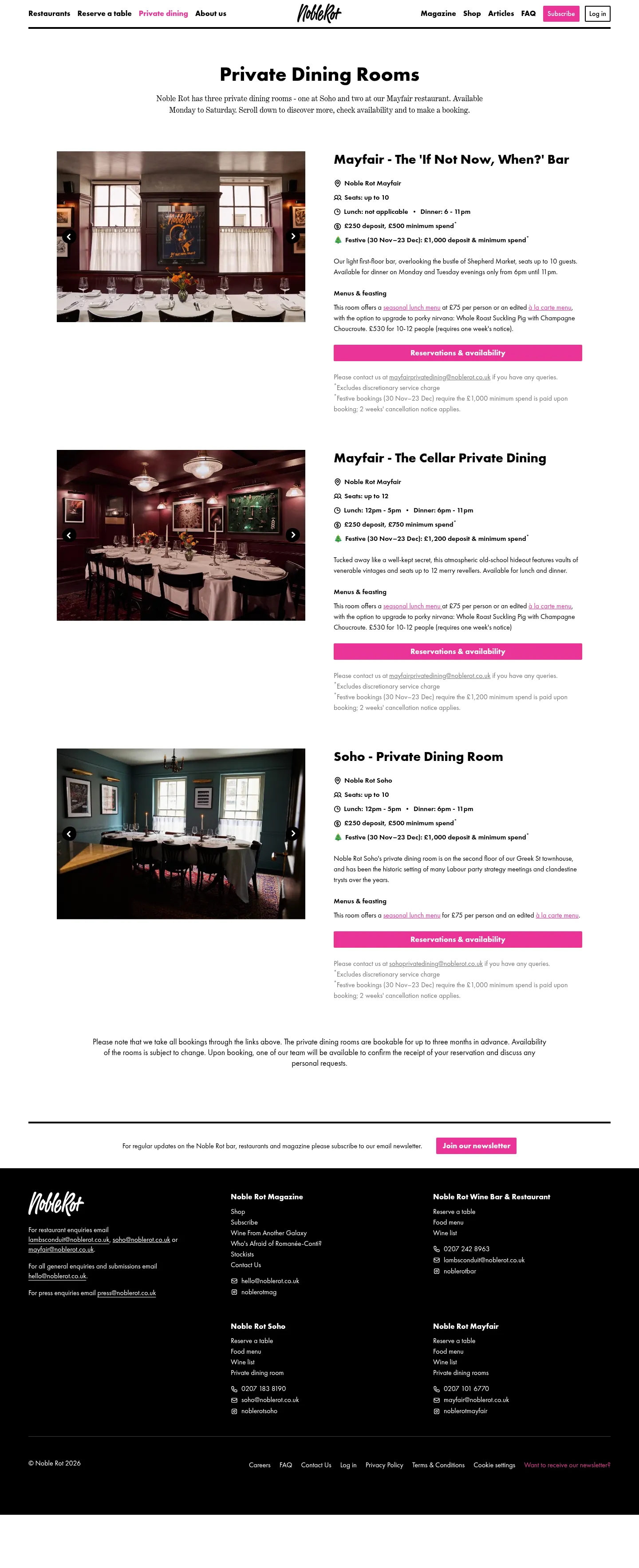 Screenshot of Noble Rot at desktop width