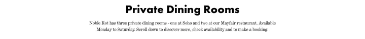 Private Dining Rooms on Noble Rot