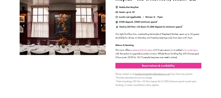 Mayfair - The 'If Not Now, When?' Bar on Noble Rot