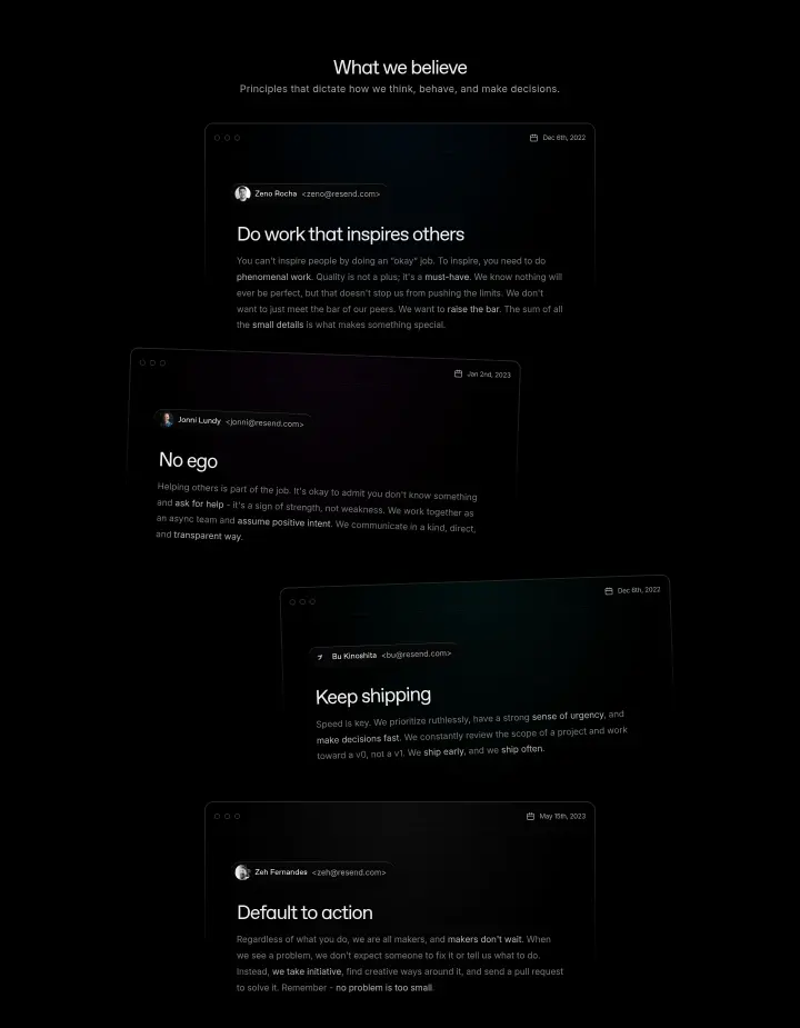 What we believe on Resend