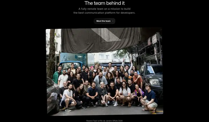 The team behind it on Resend