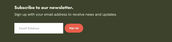 Subscribe to our newsletter on Yonder