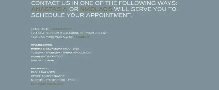 Contact on DON Barber & Groom