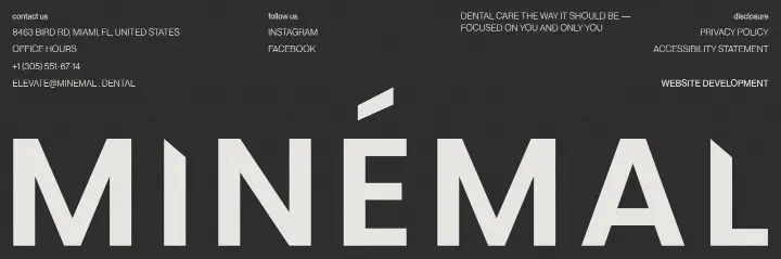 Footer on Minémal Dental Aesthetics