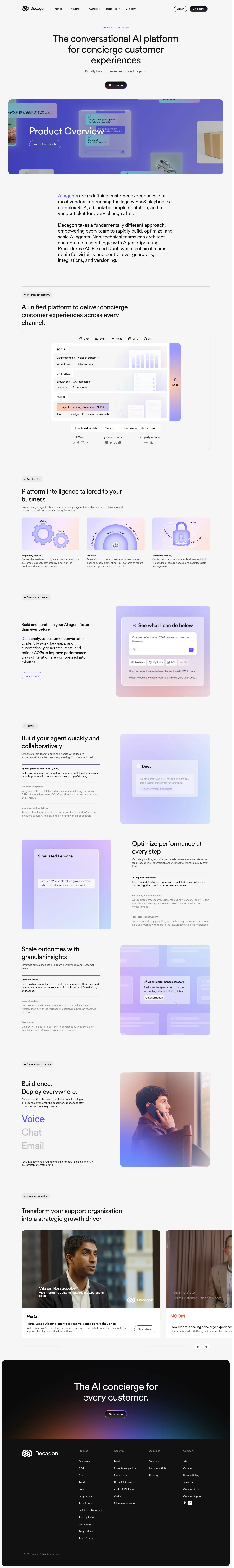 Screenshot of Decagon at desktop width