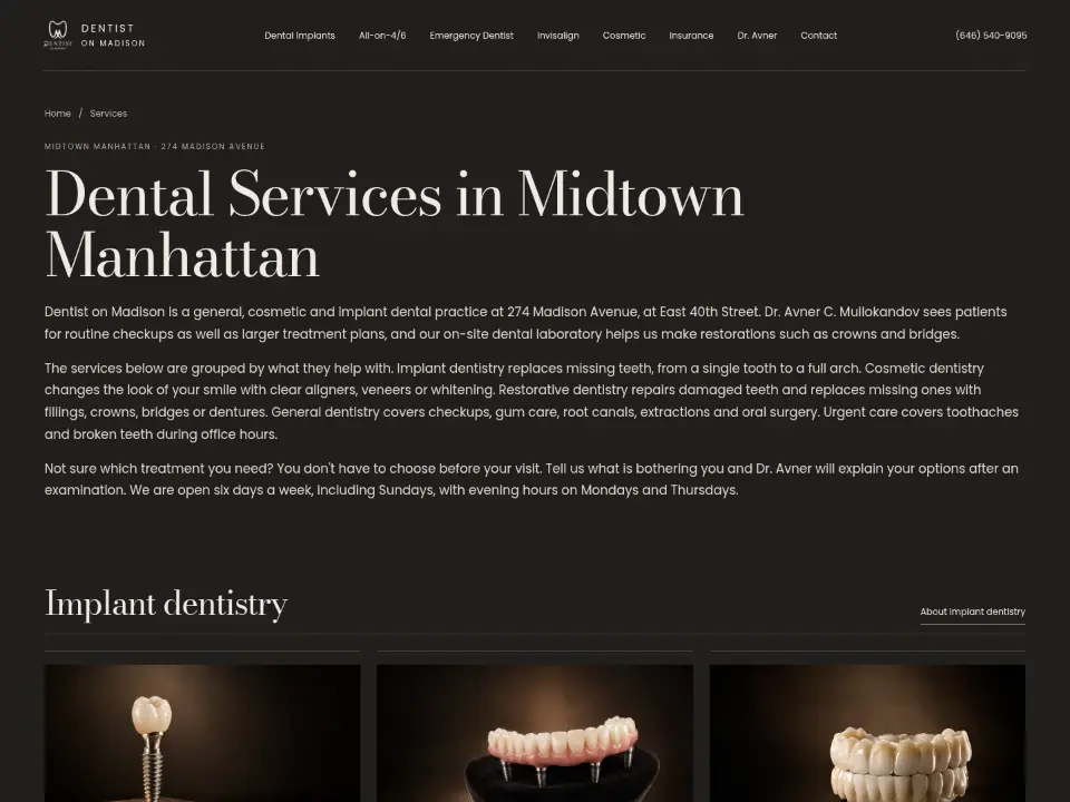Dentist on Madison — Services