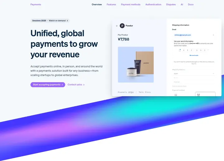 Unified, global payments to grow your revenue on Stripe