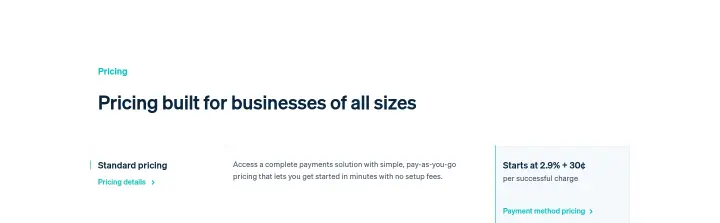 Pricing built for businesses of all sizes on Stripe
