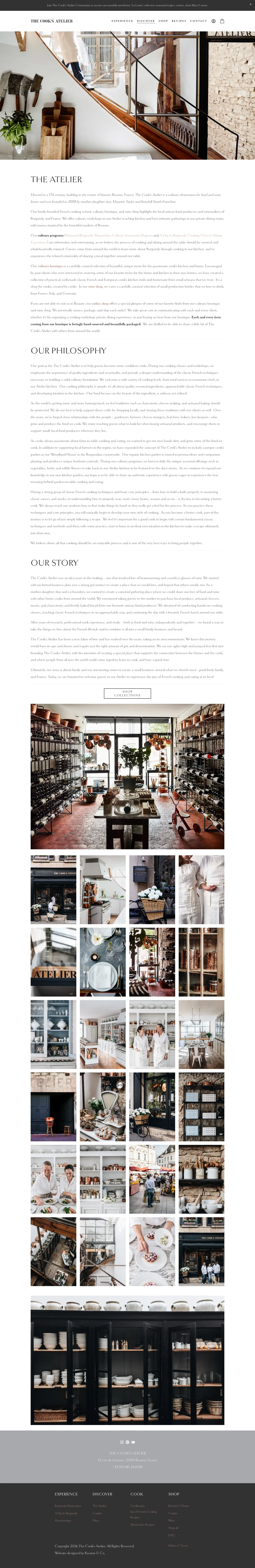 Screenshot of The Cook's Atelier at desktop width