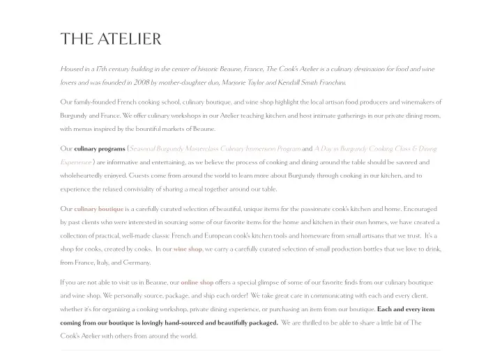 The Atelier on The Cook's Atelier