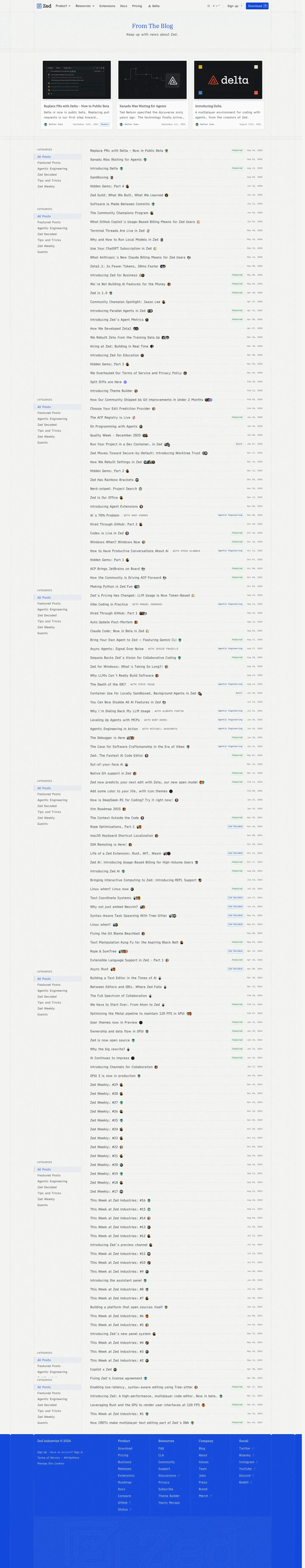 Screenshot of Zed at desktop width