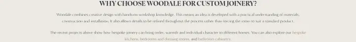 Why choose woodale for custom joinery? on Woodale Designs