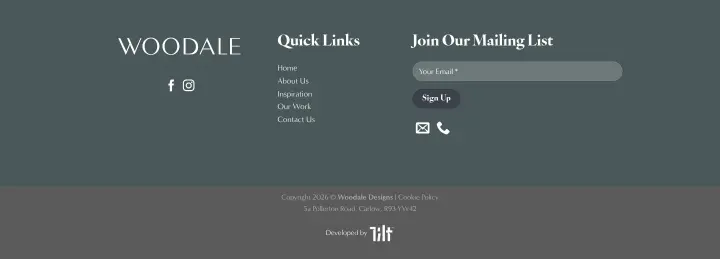 Footer on Woodale Designs