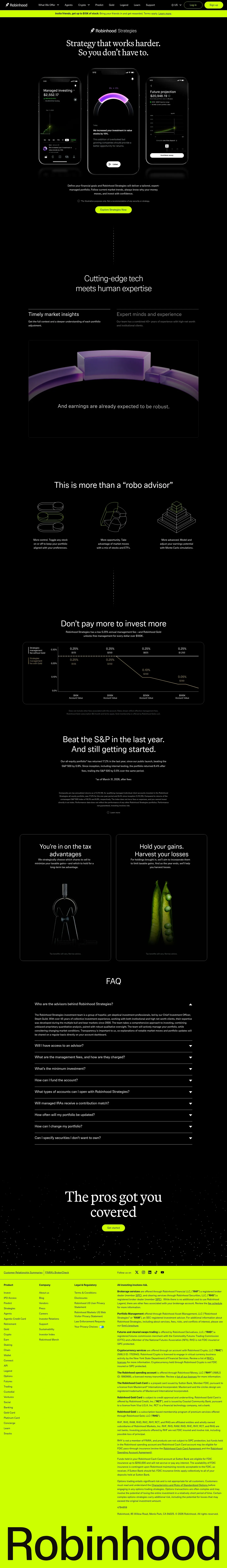 Screenshot of Robinhood at desktop width