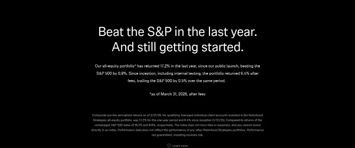 Beat the S&P in the last year. And… on Robinhood