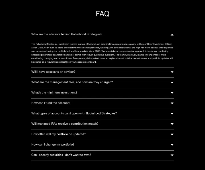 FAQ on Robinhood