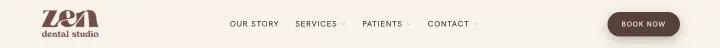 Navigation on Zen Dental Studio