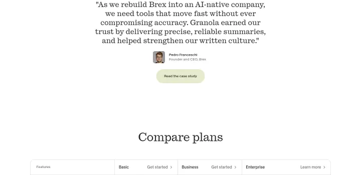 Testimonials on Granola