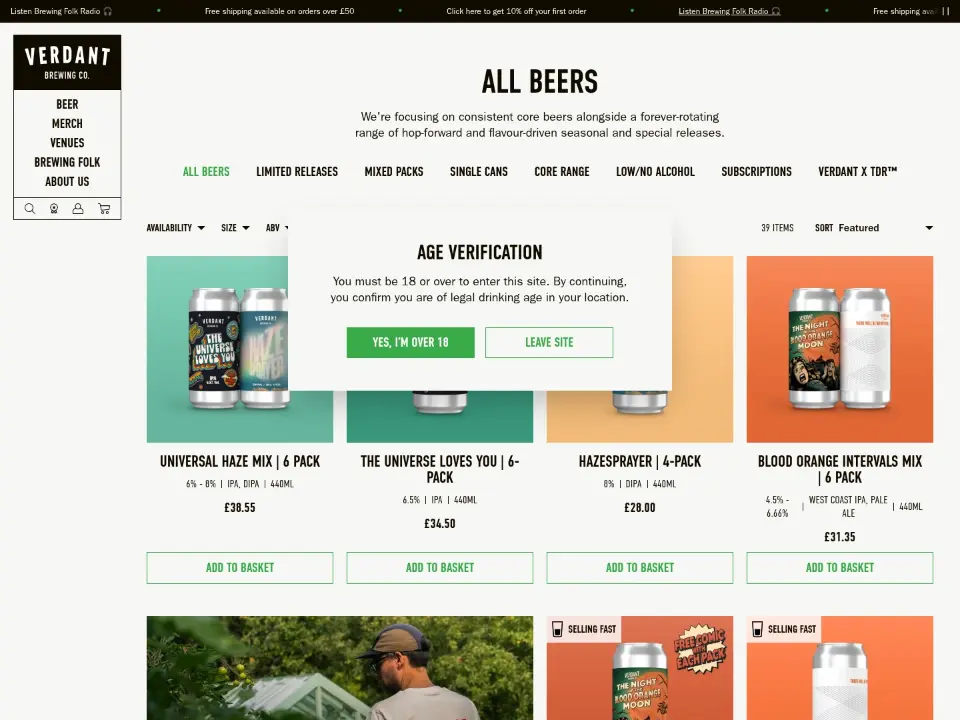 Verdant Brewing Co — Product