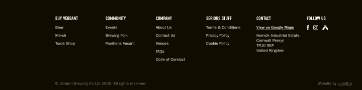Footer on Verdant Brewing Co