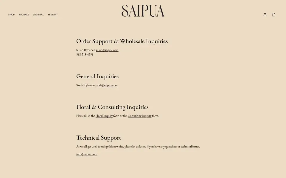 Saipua — Contact