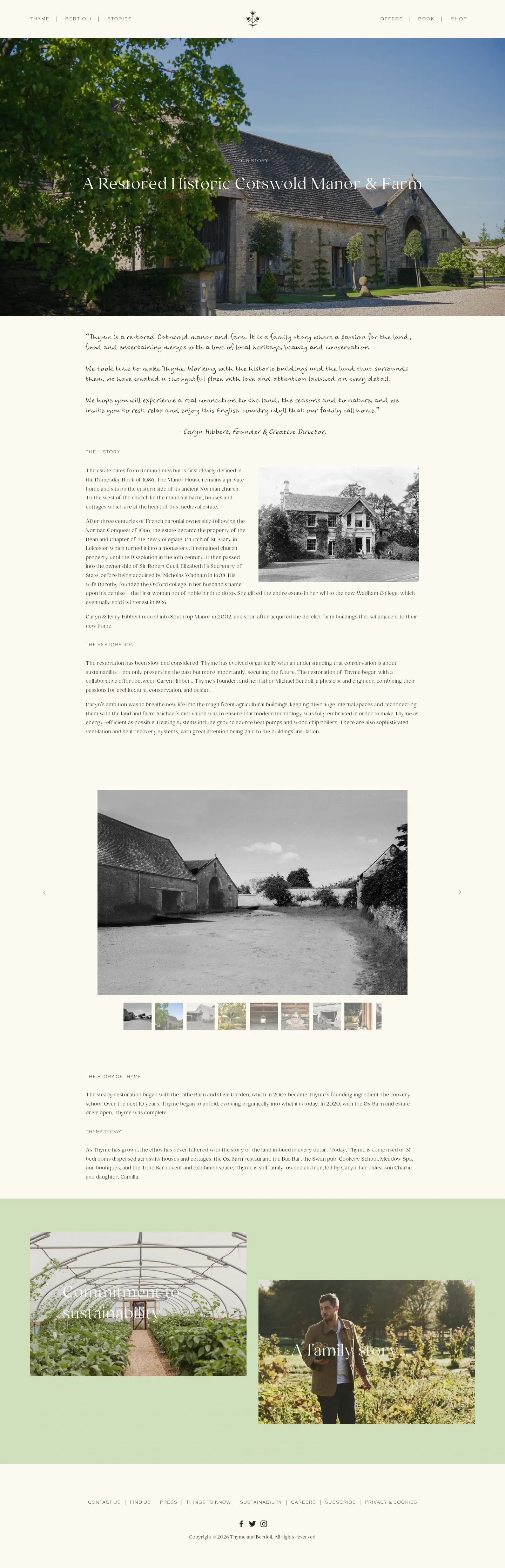 Screenshot of Thyme at desktop width