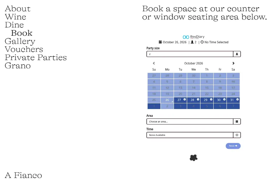 A Fianco — Booking