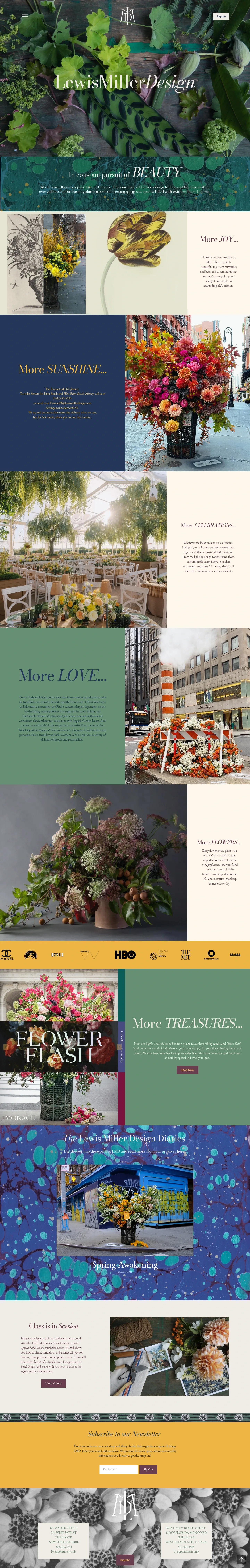 Screenshot of Lewis Miller Design at desktop width