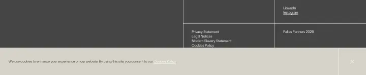 Footer on Pallas Partners