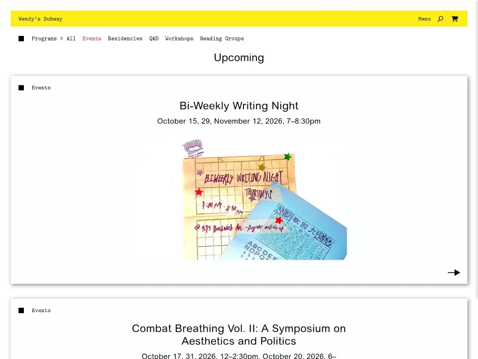 Wendy's Subway — Landing page