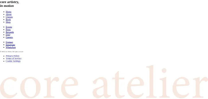 Footer on Core Atelier