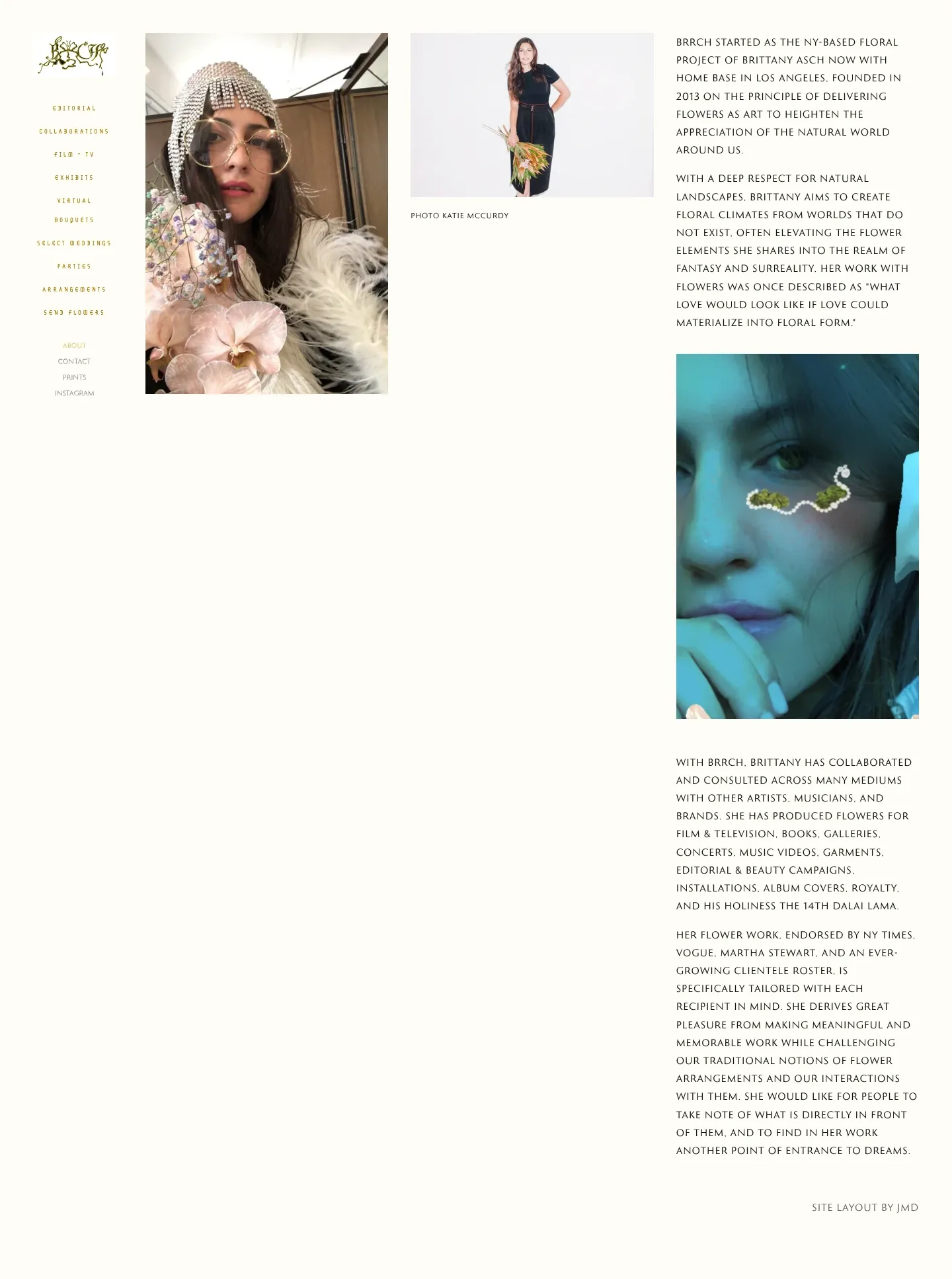 Screenshot of Brrch Floral at desktop width
