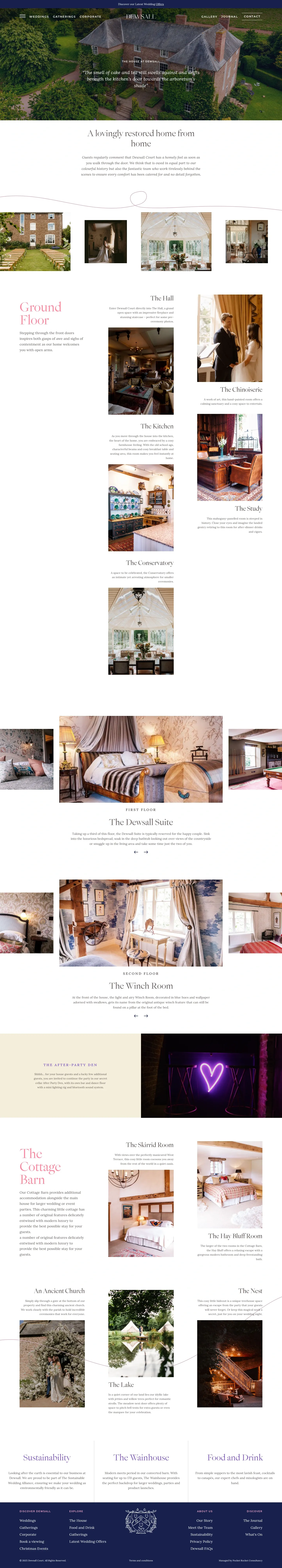 Screenshot of Dewsall at desktop width