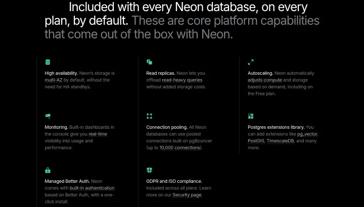 Features on Neon