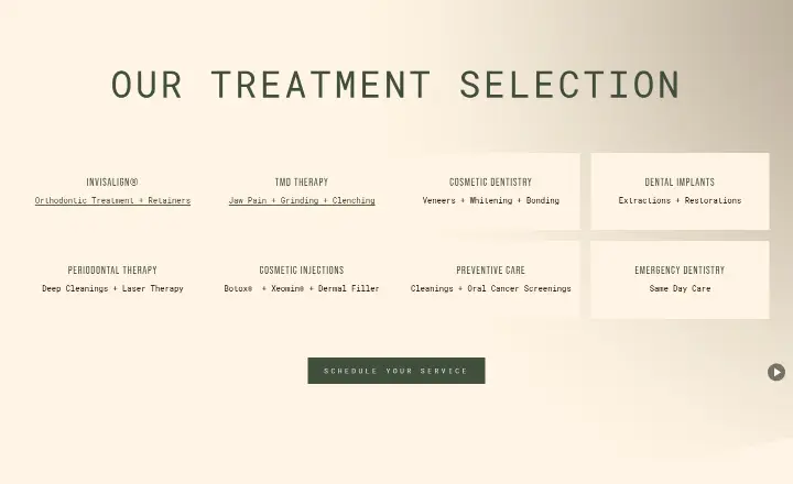 Our Treatment Selection on BrushHaus