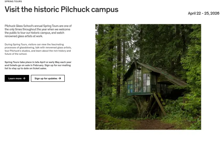 Visit the historic Pilchuck campus on Pilchuck Glass School