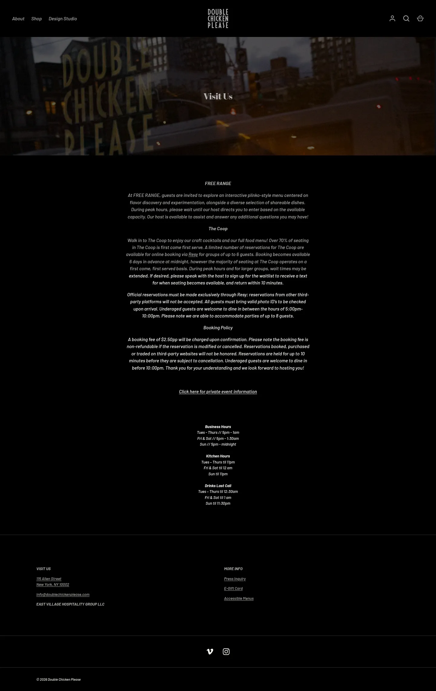 Screenshot of Double Chicken Please at desktop width