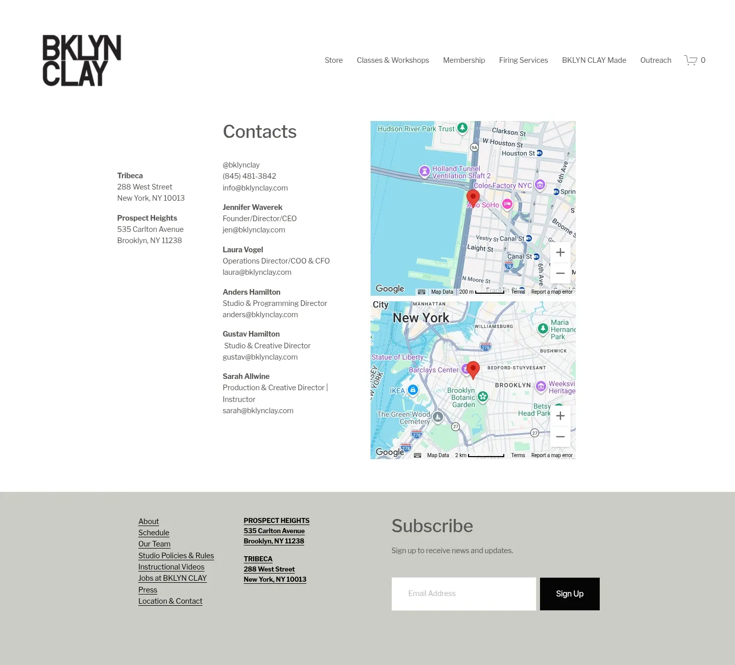 Screenshot of BKLYN CLAY at desktop width