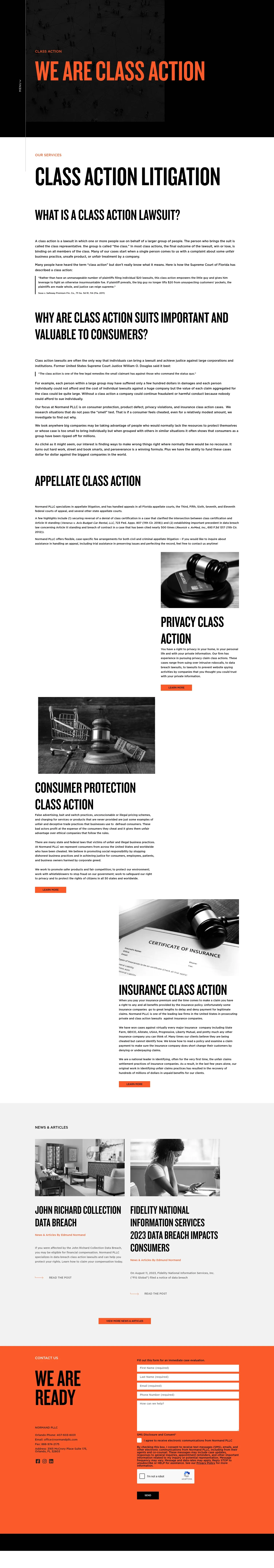Screenshot of Normand PLLC at desktop width