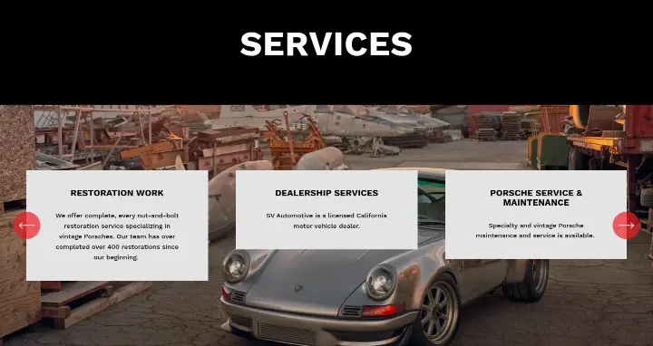 Services on SV Automotive