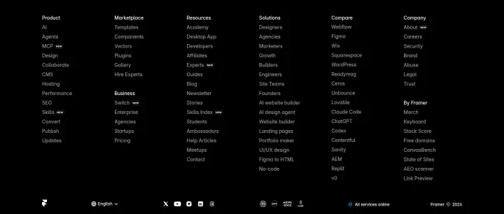 Footer on Framer