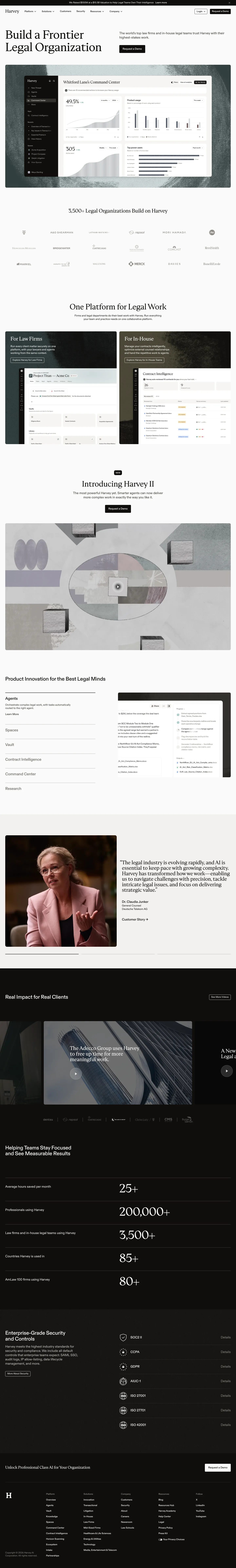 Screenshot of Harvey at desktop width