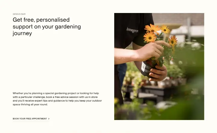 Get free, personalised support on your… on homegrown Garden Centre