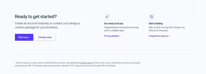 Footer on Stripe