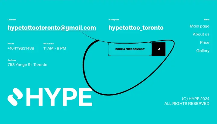 Footer on Hype Tattoo