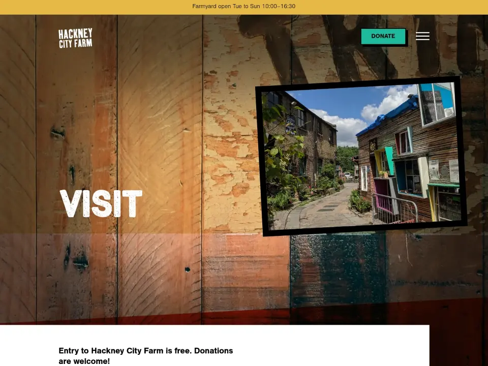Hackney City Farm — Landing page
