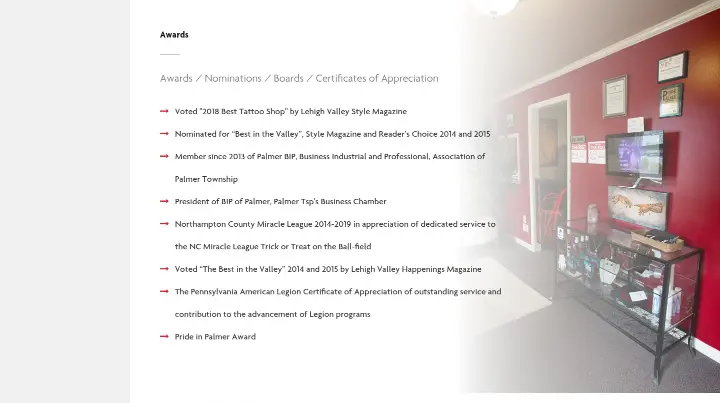 Awards on Amaryllis Tattoo Artistry & Design