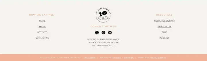 Footer on Little Fish Accounting